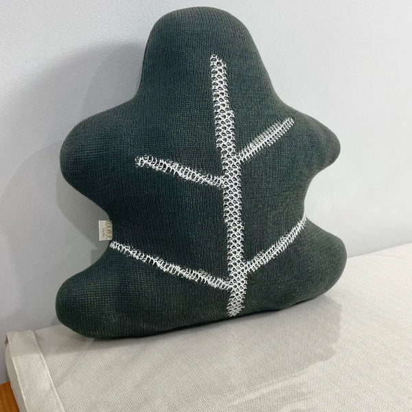Green Leaf Shaped Decorative Pillow